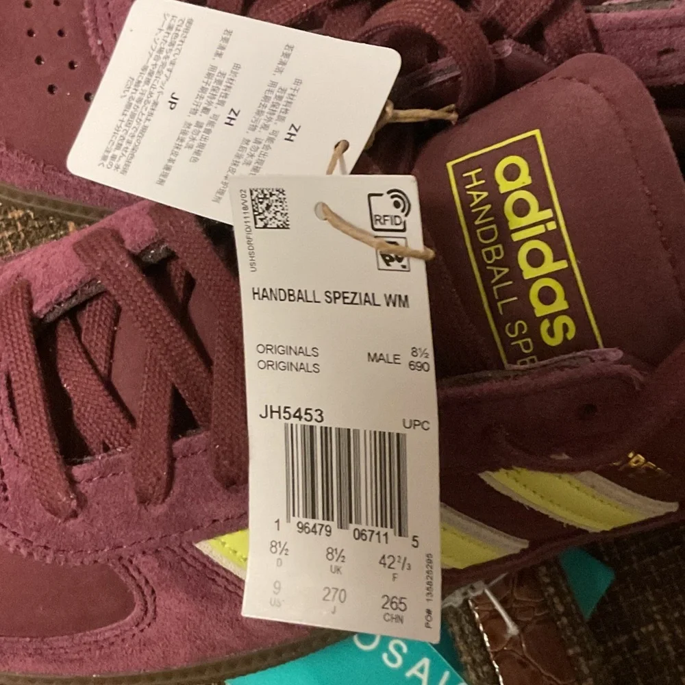 Adidas Handball spezial Burgundy and Yellow Sneakers
